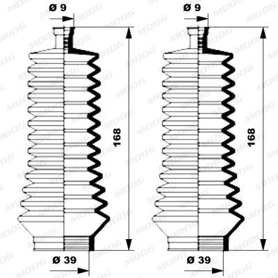 Gofruotoji membrana, vairavimas MOOG K150134