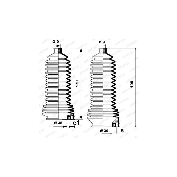 Gofruotoji membrana, vairavimas MOOG K150138