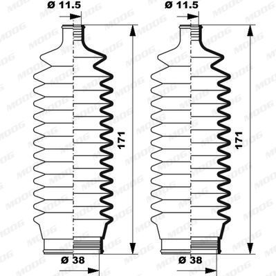 Gofruotoji membrana, vairavimas MOOG K150164