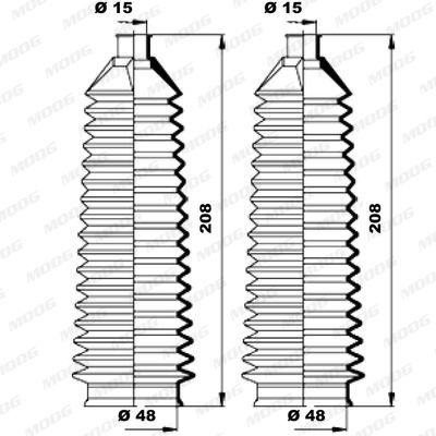Gofruotoji membrana, vairavimas MOOG K150175