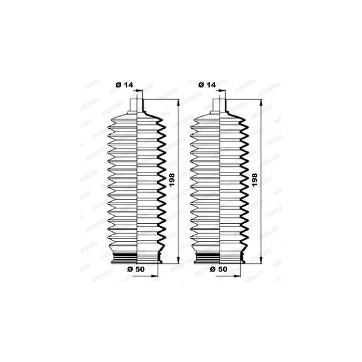 Gofruotoji membrana, vairavimas MOOG K150186