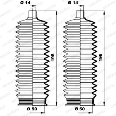 Gofruotoji membrana, vairavimas MOOG K150186