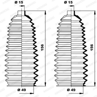 Gofruotoji membrana, vairavimas MOOG K150197