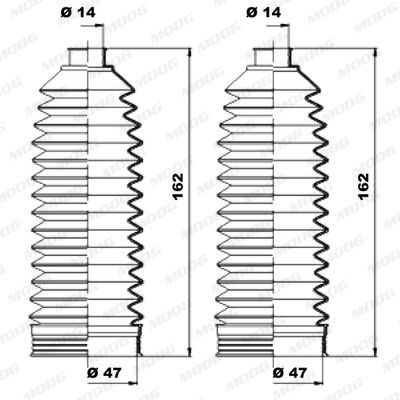 Gofruotoji membrana, vairavimas MOOG K150224