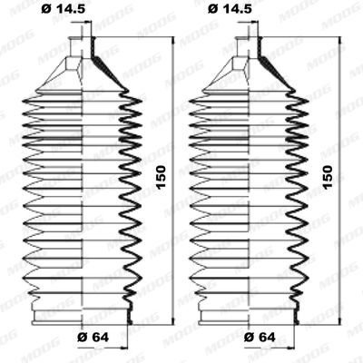 Gofruotoji membrana, vairavimas MOOG K150227