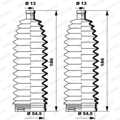 Gofruotoji membrana, vairavimas MOOG K150253