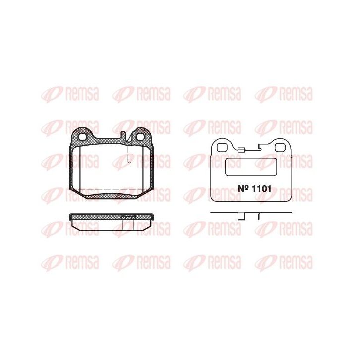 Stabdžių trinkelių rinkinys, diskinis stabdys REMSA 0014.40