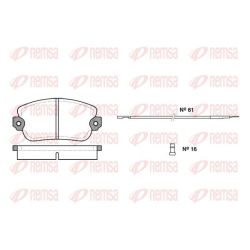 Stabdžių trinkelių rinkinys, diskinis stabdys REMSA 0024.02