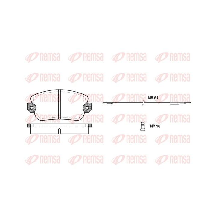 Stabdžių trinkelių rinkinys, diskinis stabdys REMSA 0024.02
