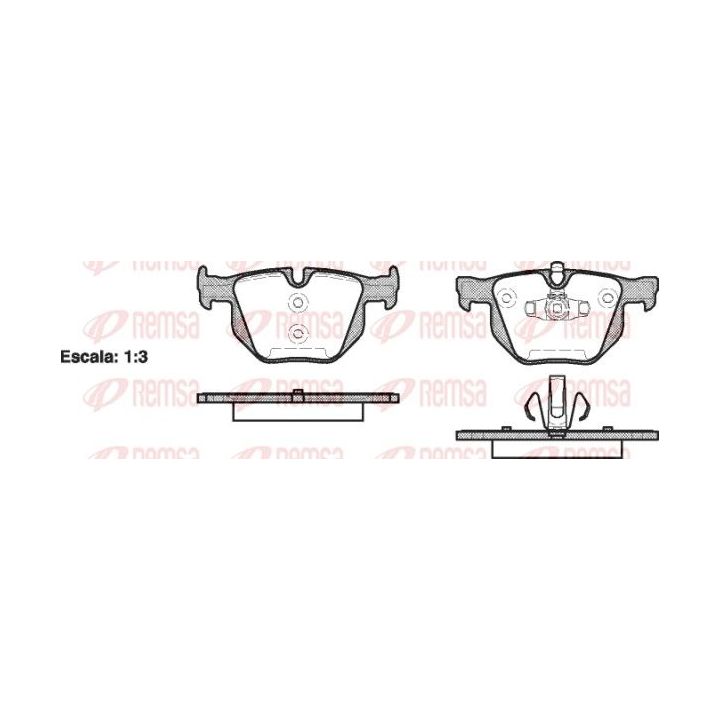 Stabdžių trinkelių rinkinys, diskinis stabdys REMSA 0381.70
