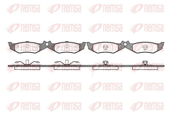 Stabdžių trinkelių rinkinys, diskinis stabdys REMSA 0493.00