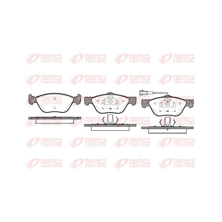 Stabdžių trinkelių rinkinys, diskinis stabdys REMSA 0589.21