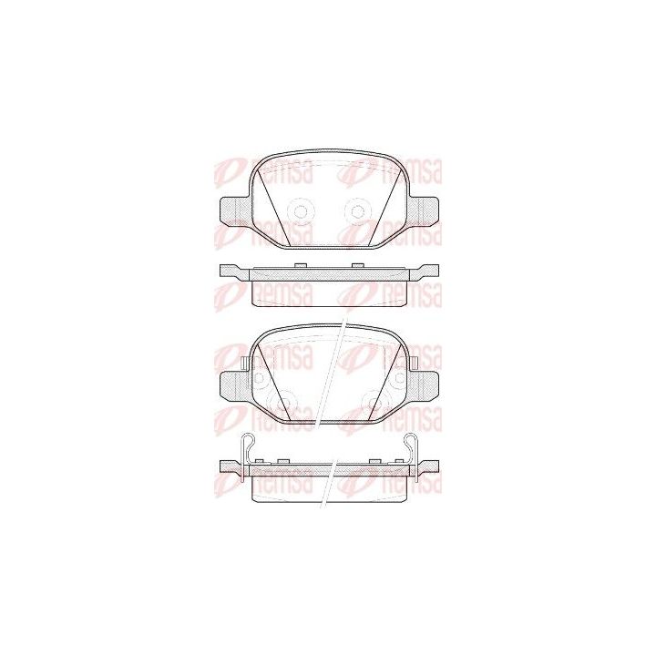 Stabdžių trinkelių rinkinys, diskinis stabdys REMSA 0727.52