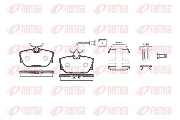 Stabdžių trinkelių rinkinys, diskinis stabdys REMSA 0767.12