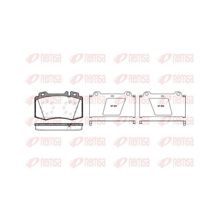 Stabdžių trinkelių rinkinys, diskinis stabdys REMSA 0769.00