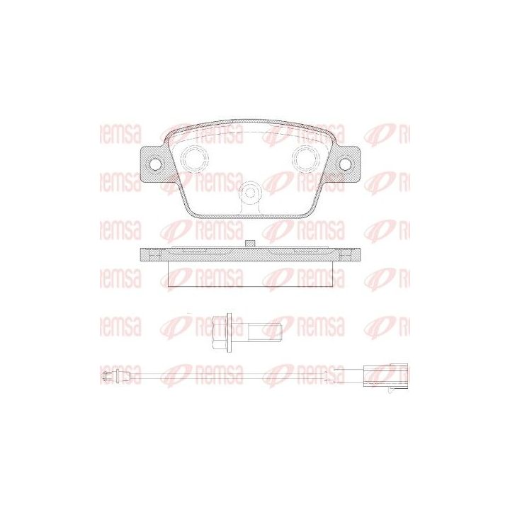 Stabdžių trinkelių rinkinys, diskinis stabdys REMSA 0861.12