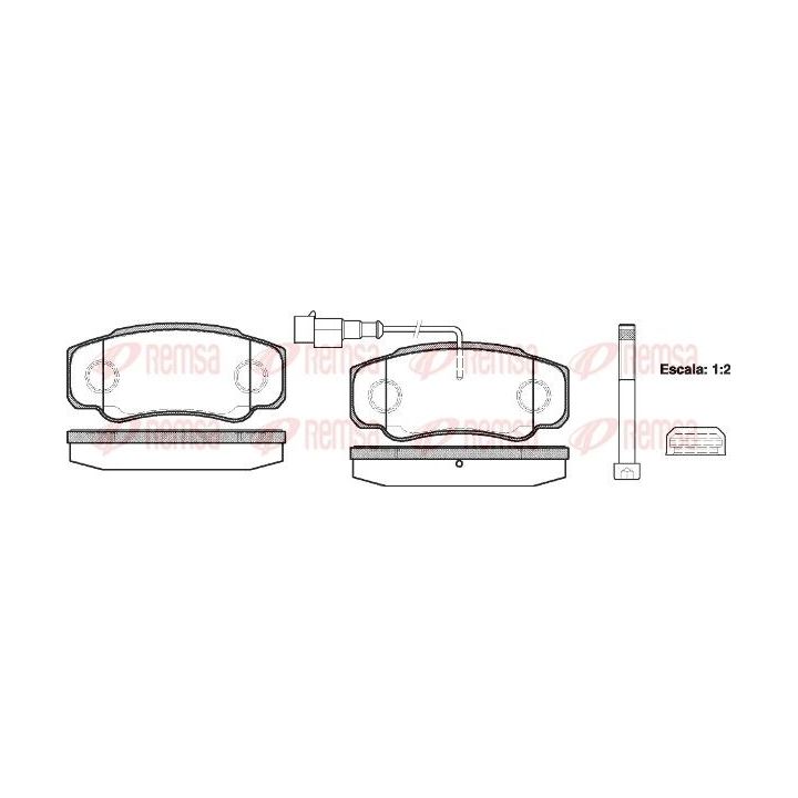 Stabdžių trinkelių rinkinys, diskinis stabdys REMSA 0961.02
