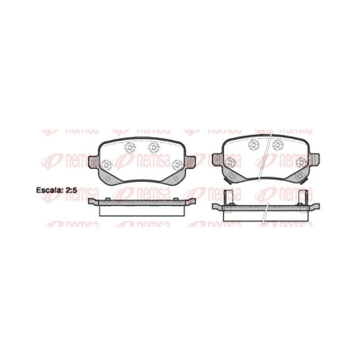 Stabdžių trinkelių rinkinys, diskinis stabdys REMSA 1095.02