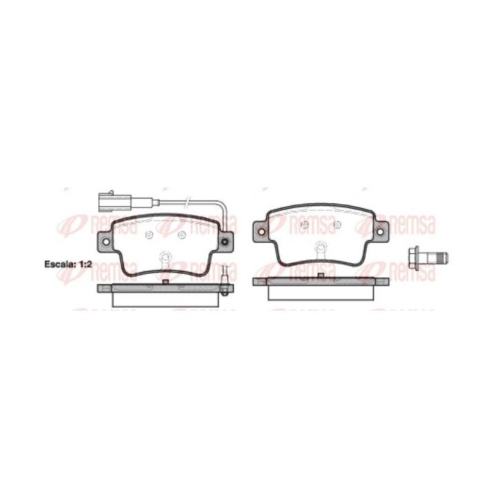 Stabdžių trinkelių rinkinys, diskinis stabdys REMSA 1198.02