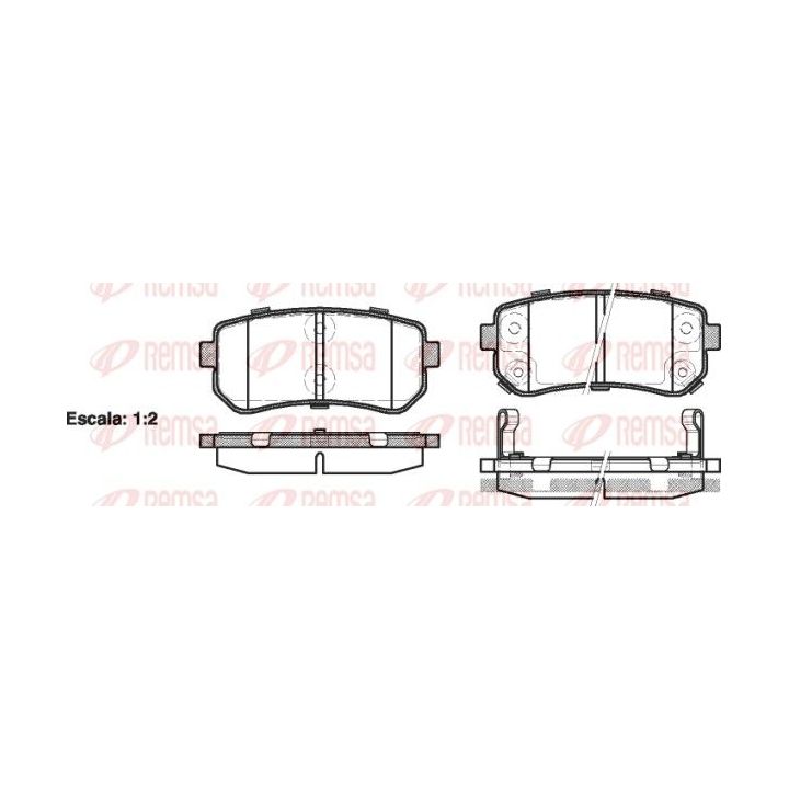 Stabdžių trinkelių rinkinys, diskinis stabdys REMSA 1209.02