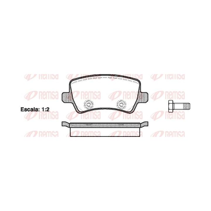 Stabdžių trinkelių rinkinys, diskinis stabdys REMSA 1236.00