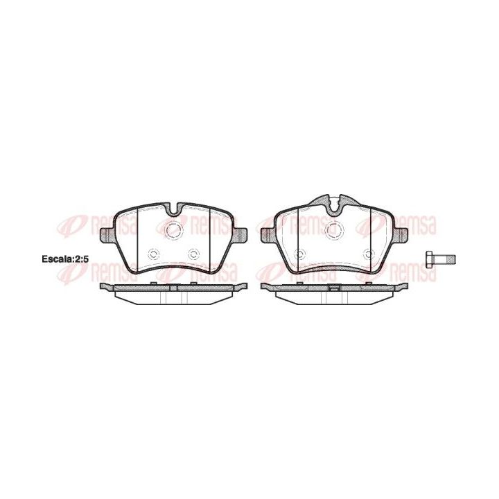 Stabdžių trinkelių rinkinys, diskinis stabdys REMSA 1277.00