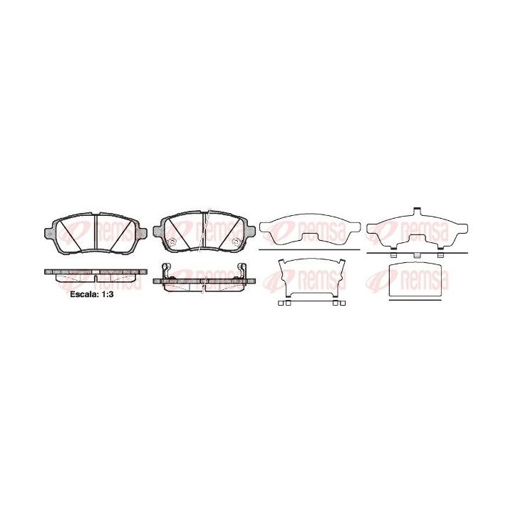 Stabdžių trinkelių rinkinys, diskinis stabdys REMSA 1281.02