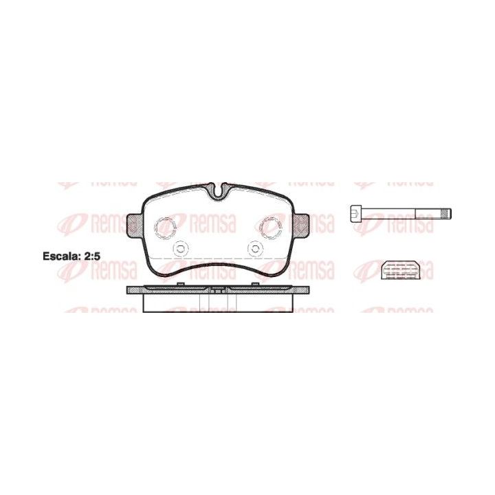 Stabdžių trinkelių rinkinys, diskinis stabdys REMSA 1282.00