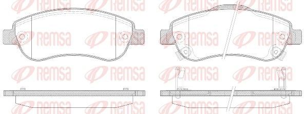 Stabdžių trinkelių rinkinys, diskinis stabdys REMSA 1289.02