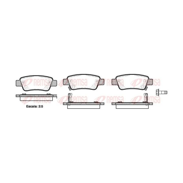 Stabdžių trinkelių rinkinys, diskinis stabdys REMSA 1290.02