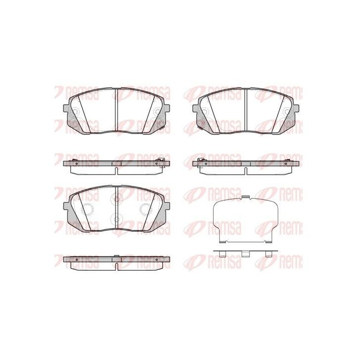 Stabdžių trinkelių rinkinys, diskinis stabdys REMSA 1302.43