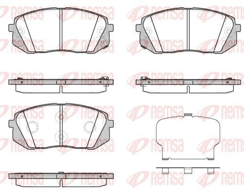 Stabdžių trinkelių rinkinys, diskinis stabdys REMSA 1302.43