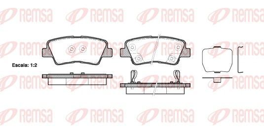 Stabdžių trinkelių rinkinys, diskinis stabdys REMSA 1362.02