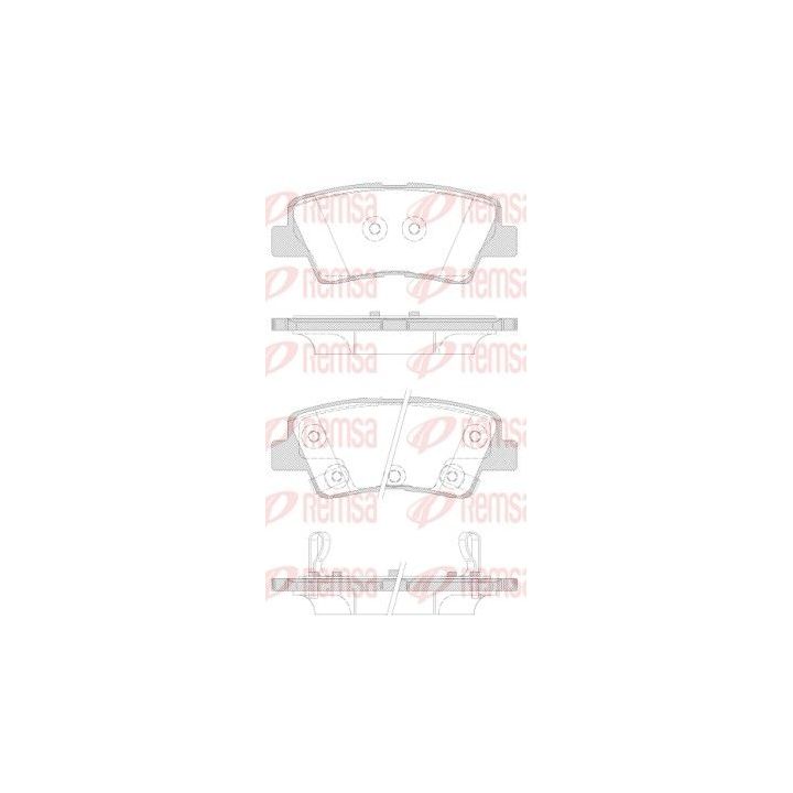 Stabdžių trinkelių rinkinys, diskinis stabdys REMSA 1362.42