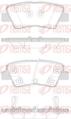 Stabdžių trinkelių rinkinys, diskinis stabdys REMSA 1362.42