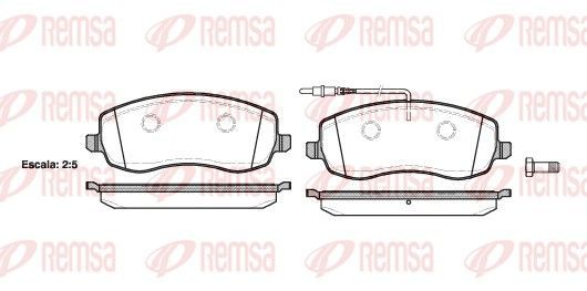 Stabdžių trinkelių rinkinys, diskinis stabdys REMSA 1393.02