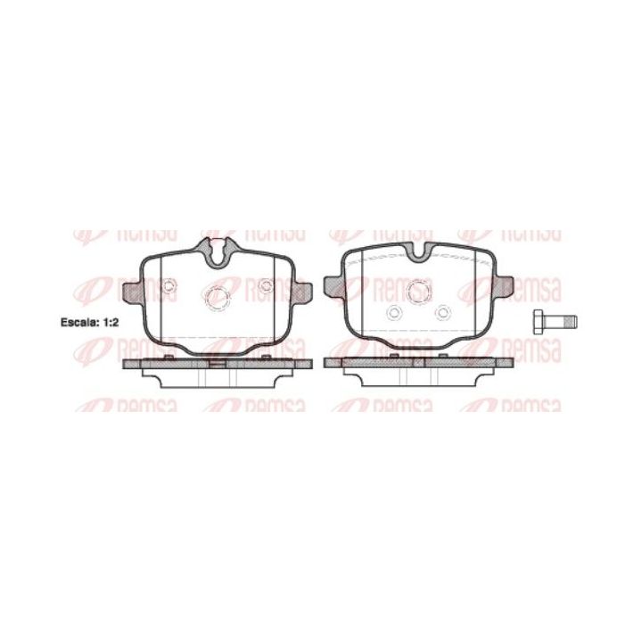 Stabdžių trinkelių rinkinys, diskinis stabdys REMSA 1433.00