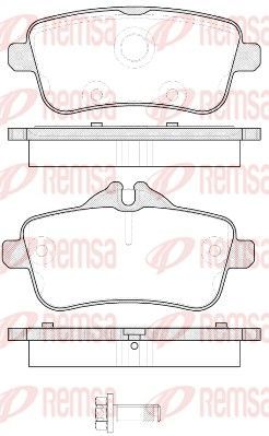 Stabdžių trinkelių rinkinys, diskinis stabdys REMSA 1503.00