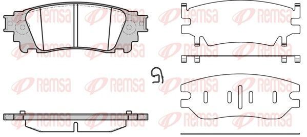 Stabdžių trinkelių rinkinys, diskinis stabdys REMSA 1636.00
