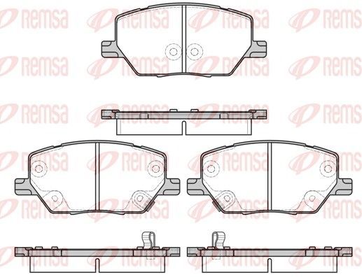 Stabdžių trinkelių rinkinys, diskinis stabdys REMSA 1640.02