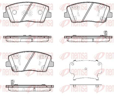 Stabdžių trinkelių rinkinys, diskinis stabdys REMSA 1812.02