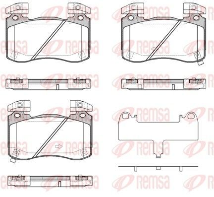 Stabdžių trinkelių rinkinys, diskinis stabdys REMSA 1813.02