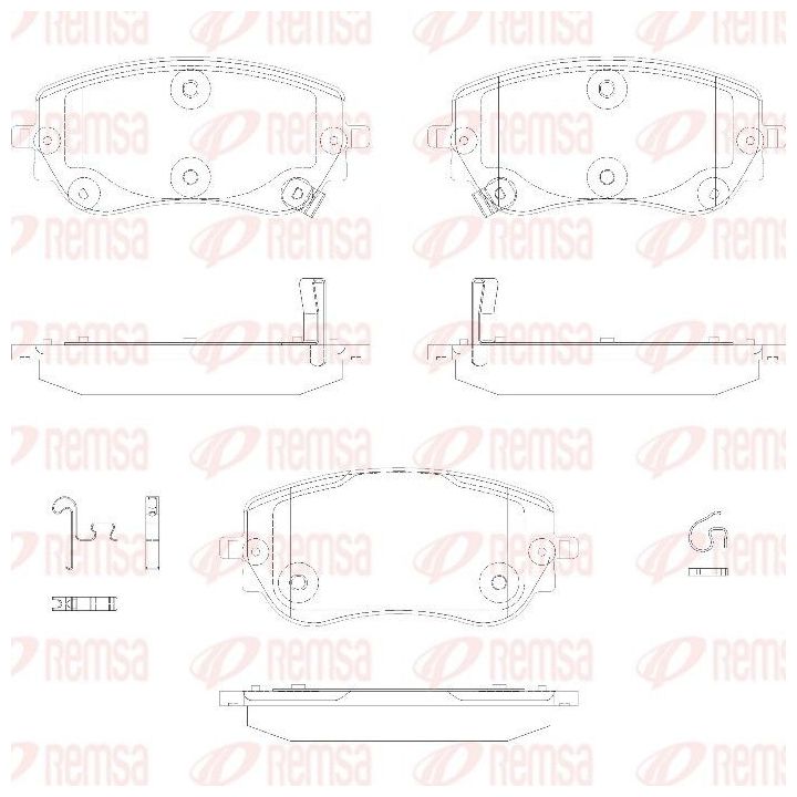Stabdžių trinkelių rinkinys, diskinis stabdys REMSA 1940.02