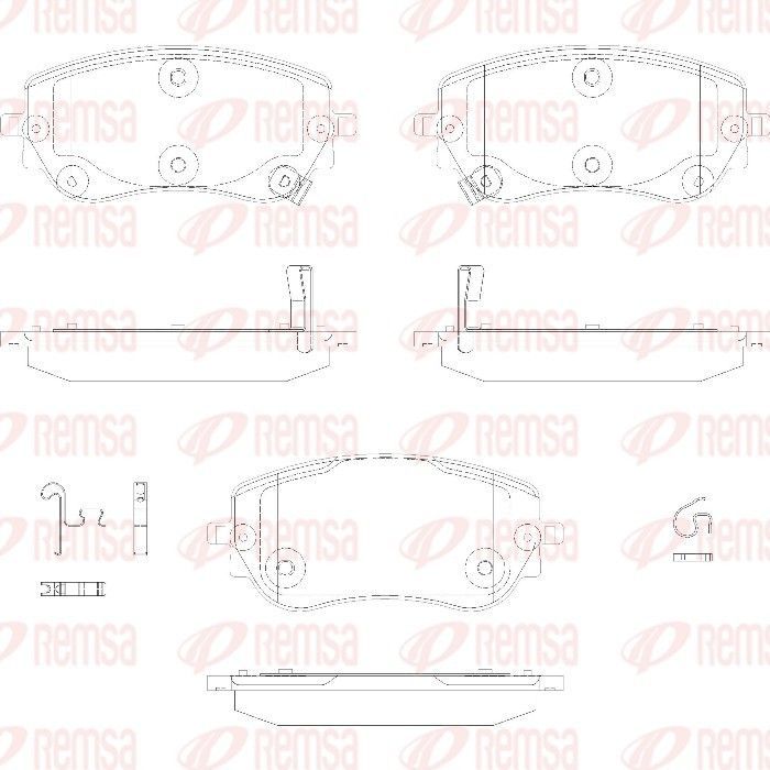 Stabdžių trinkelių rinkinys, diskinis stabdys REMSA 1940.02
