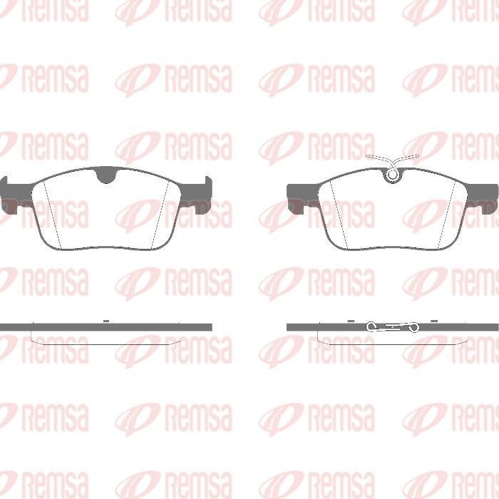 Stabdžių trinkelių rinkinys, diskinis stabdys REMSA 1949.00