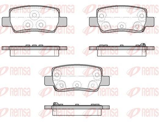 Stabdžių trinkelių rinkinys, diskinis stabdys REMSA 1968.02