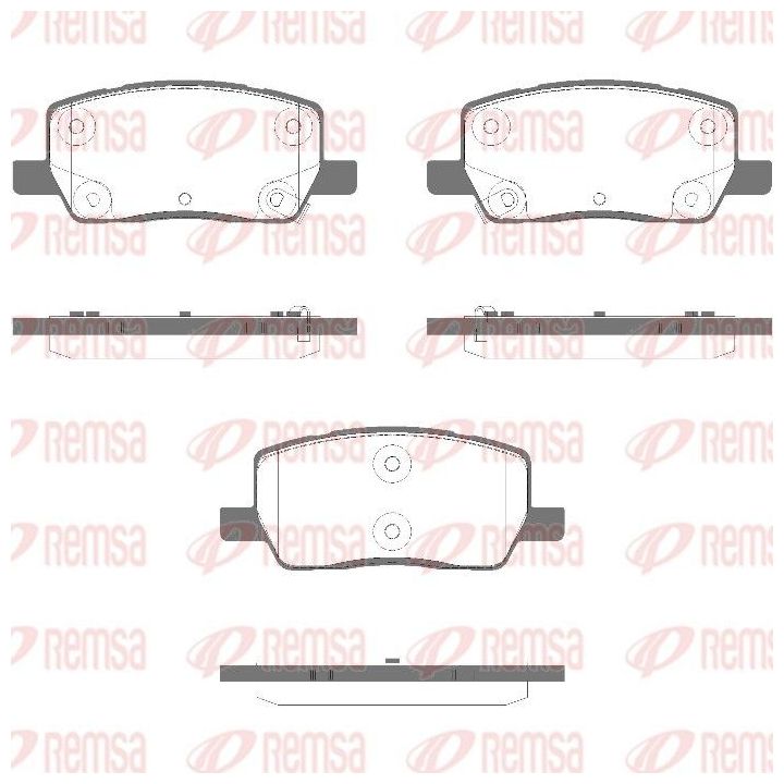 Stabdžių trinkelių rinkinys, diskinis stabdys REMSA 1969.02