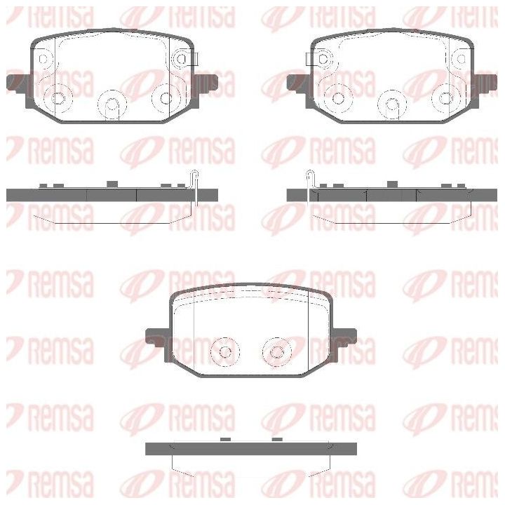 Stabdžių trinkelių rinkinys, diskinis stabdys REMSA 1987.02
