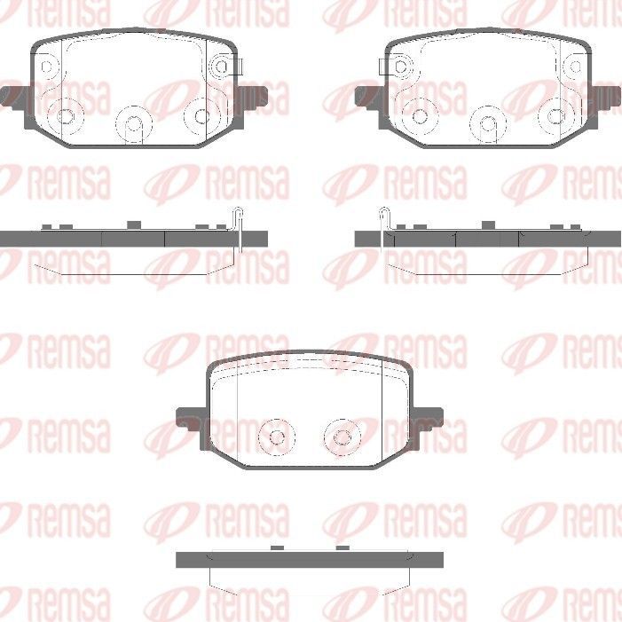 Stabdžių trinkelių rinkinys, diskinis stabdys REMSA 1987.02