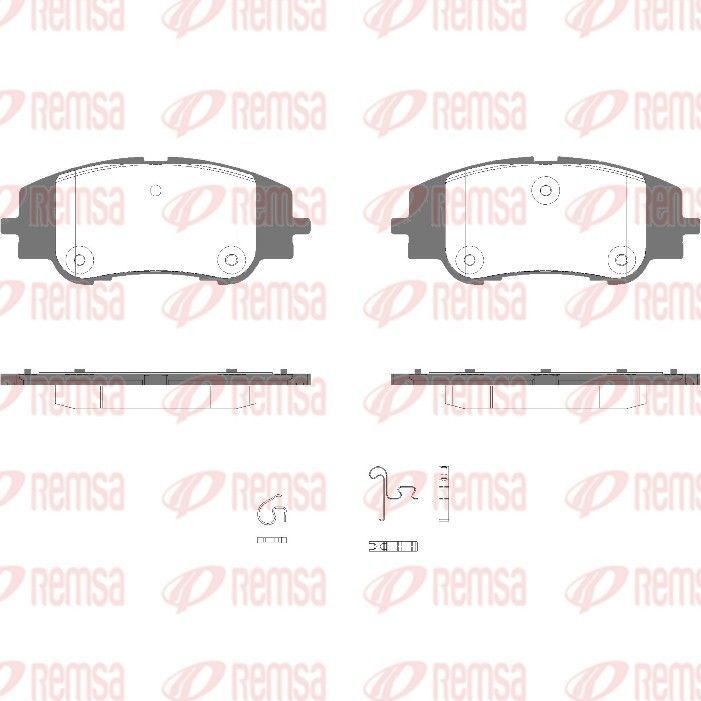 Stabdžių trinkelių rinkinys, diskinis stabdys REMSA 1994.00